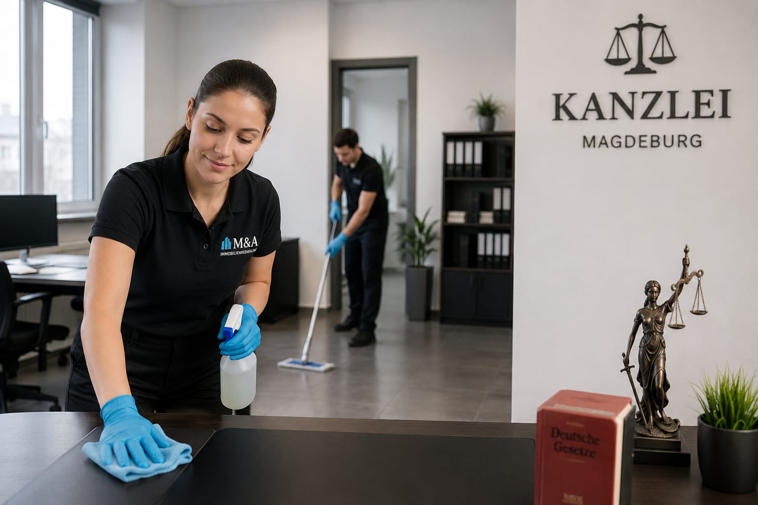 Kanzleireinigung Magdeburg – Reinigungskräfte von M&A Immobilienreinigung in einer Anwaltskanzlei